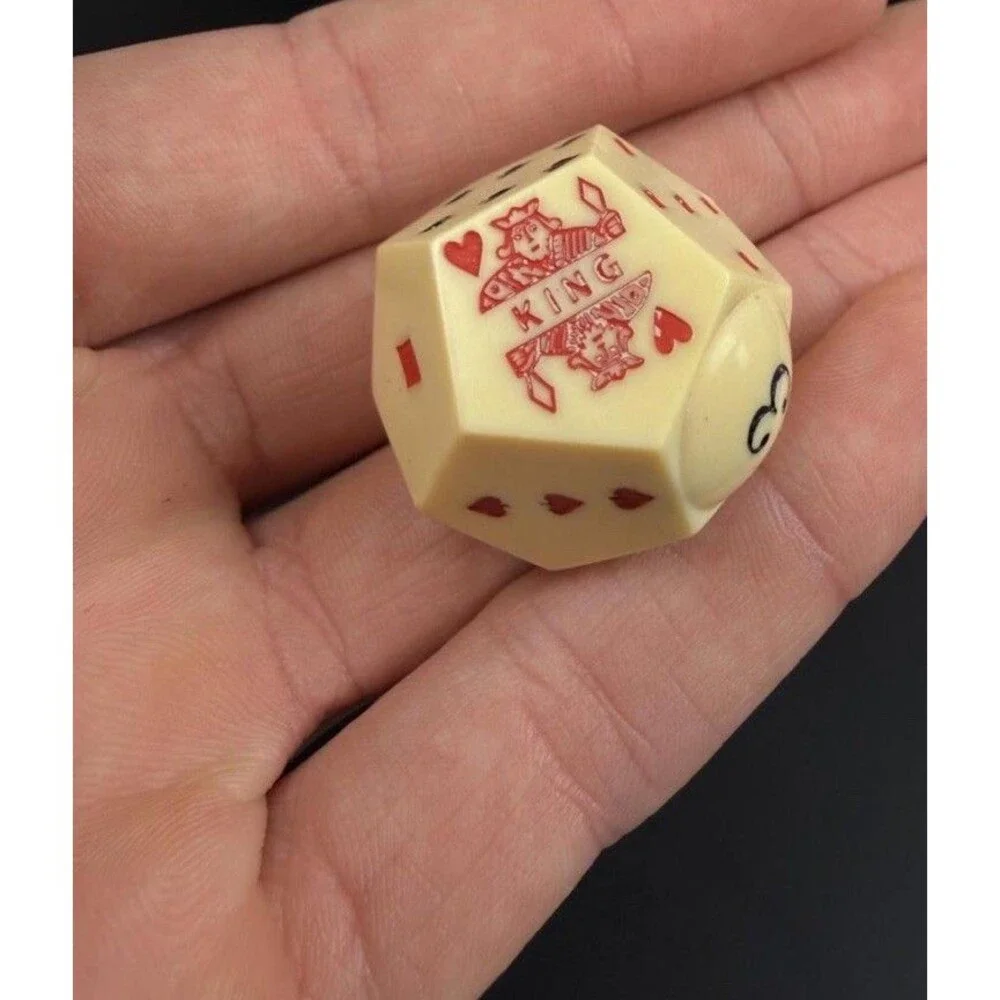 Rare California Montana Poker Dice Complete Set of 5 Antique Gambling Dice